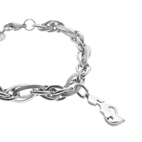 Pulsera acero quirurgico combinada punto peruano y forcet con dije dulce espera 21cm D&K / 600DI-72