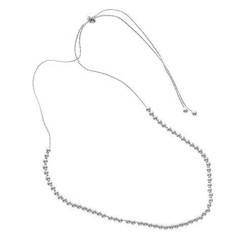 Conjunto Corbatero Acero Blanco Bolitas de 60 cm D&K / 1400CD-31